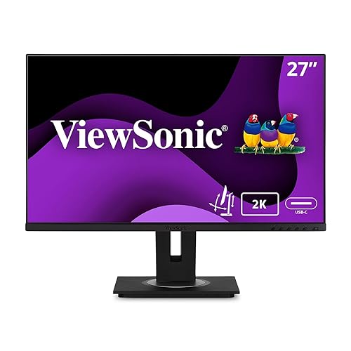ViewSonic VG2756A-2K 27 Inch IPS 1440p Docking Monitor with 100W USB C, Ethernet RJ45, HDMI, Display Port and 40 Degree Tilt Ergonomics Daisy Chain for Home and Office,Black