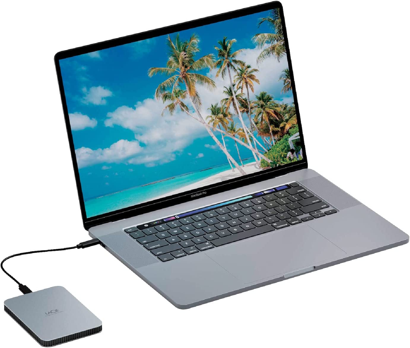 Seagate LaCie Mobile Drive 2TB External Hard Drive Portable HDD - Moon Silver, USB-C 3.2, for PC and Mac, Post-Consumer Recycled, with Adobe All Apps Plan and Rescue Services (STLP2000400)
