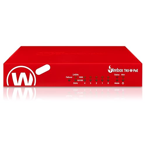 WatchGuard Firebox T45-W-PoE Network Security Appliance with 3 Year Standard Support License - Advanced Firewall, VPN, Intrusion Prevention (WGT48003-US)