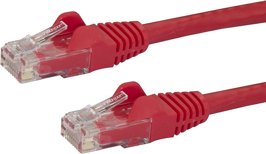 StarTech.com 7ft CAT6 Ethernet Cable - Red CAT 6 Gigabit Ethernet Wire -650MHz 100W PoE RJ45 UTP Network/Patch Cord Snagless w/Strain Relief Fluke Tested/Wiring is UL Certified/TIA (N6PATCH7RD) Red 7 ft / 2.1 m 1 Pack