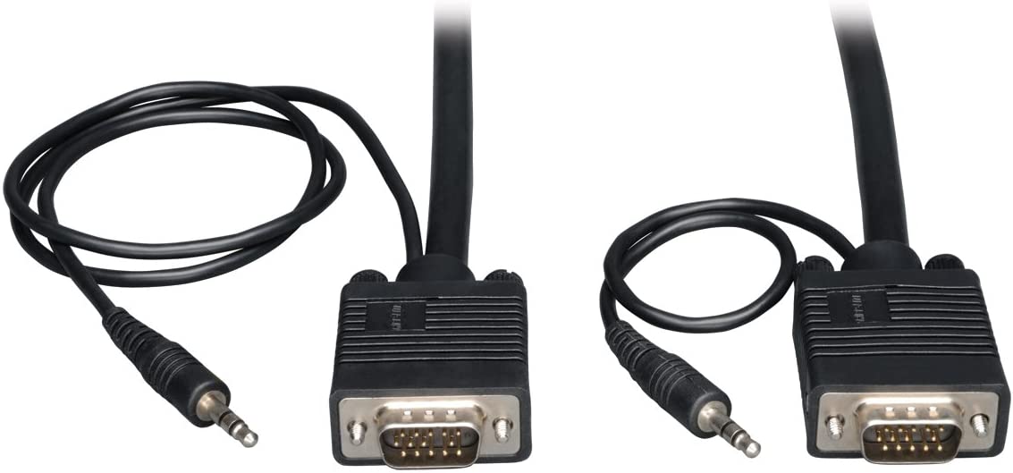 Tripp Lite VGA Coax Monitor Cable with audio, High Resolution cable with RGB coax (HD15 and 3.5mm M/M) 25-ft.(P504-025) 25 feet