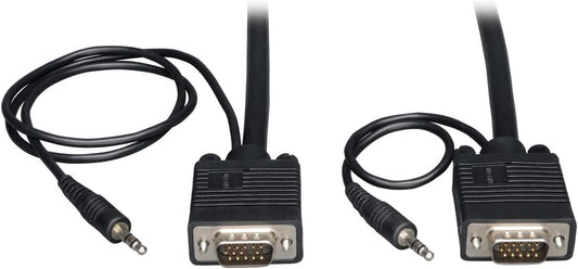 TRIPP LITE P504-035 VGA Coax High Resolution Monitor Cable Audio HD15 3.5mm M/M 35-Feet