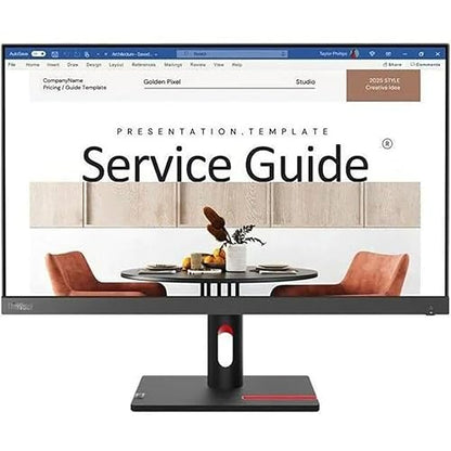Lenovo ThinkVision S24i-30 24" Class Full HD LED Monitor - 16:9 - Raven Black - 23.8" Viewable - In-plane Switching (IPS) Technology - WLED Backlight - 1920 x 1080 - 16.7 Million Colors - 250 Nit - 4 ms - HDMI - VGA