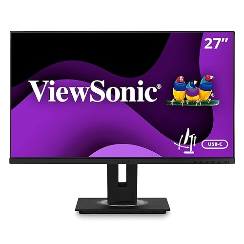 ViewSonic VG2755 27 Inch IPS 1080p Monitor with USB C 3.1, HDMI, DisplayPort, VGA and 40 Degree Tilt Ergonomics for Home and Office,Black 27-Inch 1080p