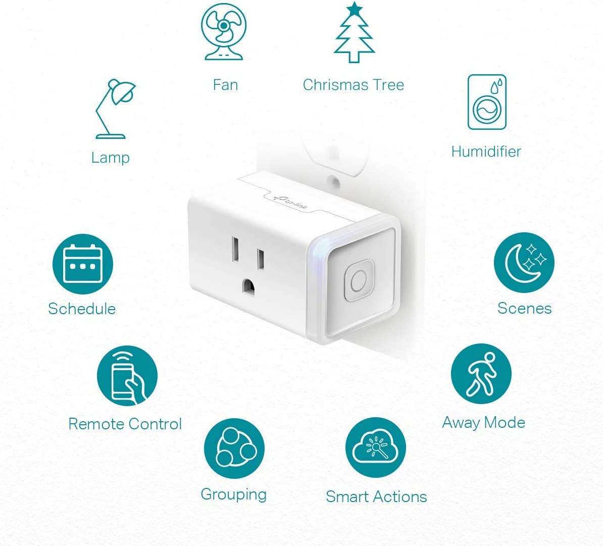 Kasa Smart Plug HS103P2, Smart Home Wi-Fi Outlet Works with Alexa, Echo, Google Home &amp; IFTTT, No Hub Required, Remote Control,15 Amp,UL Certified, 2-Pack White Mini Plug 2-Pack