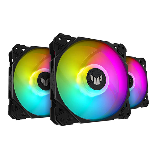 ASUS TUF Gaming TF120 ARGB Chassis Fan 3Pin Customizable LEDs Blade, Advanced Fluid Dynamic Bearing, 120mm PWM Control, Anti-Vibration Pads, Double-Layer LED Array for Computer Case &amp; Liquid Radiator