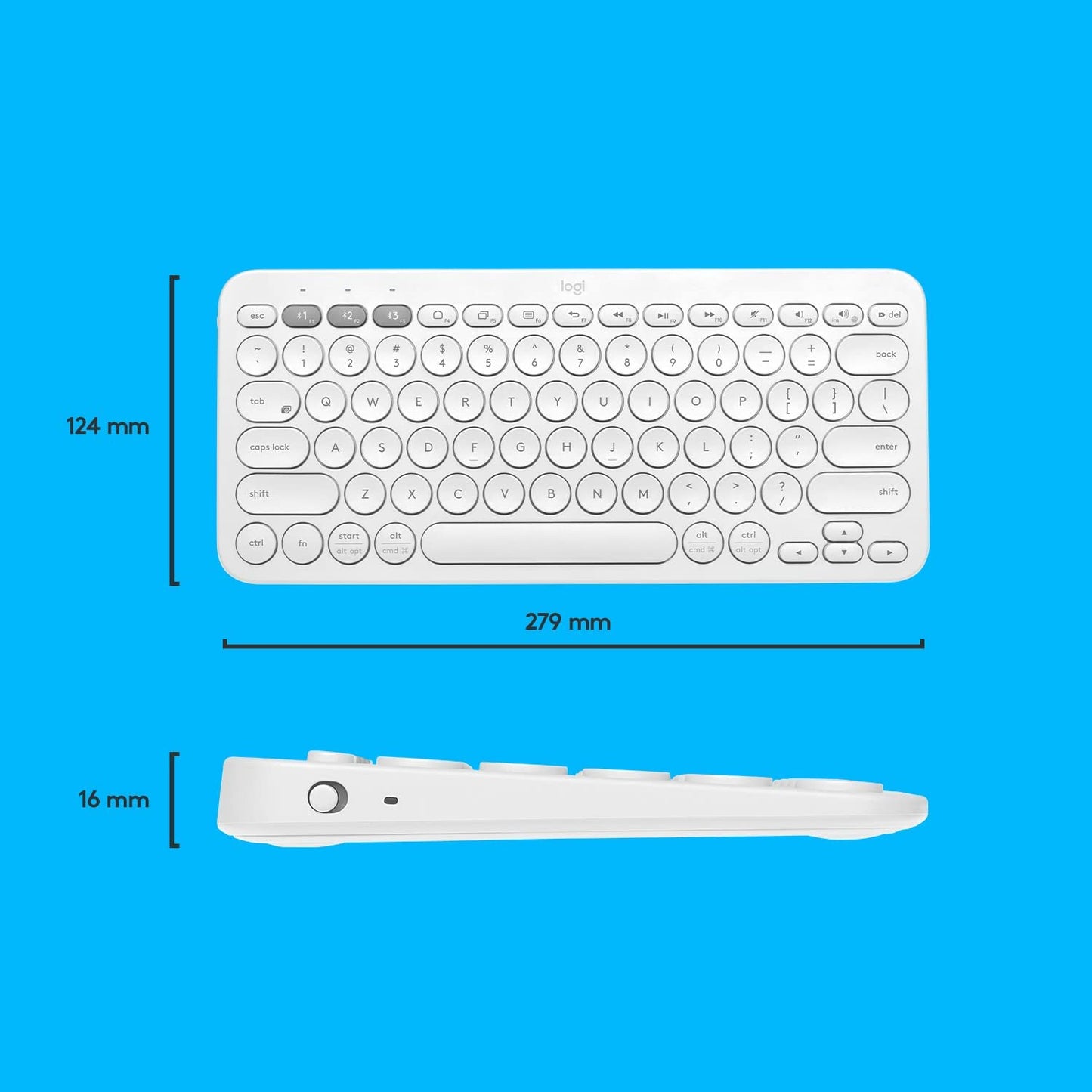 Logitech K380 Wireless Multi-Device Keyboard for Windows, Apple iOS, Apple TV android or Chrome, Bluetooth, Compact Space-Saving Design, PC/Mac/Laptop/Smartphone/Tablet - Off White Off White Keyboard