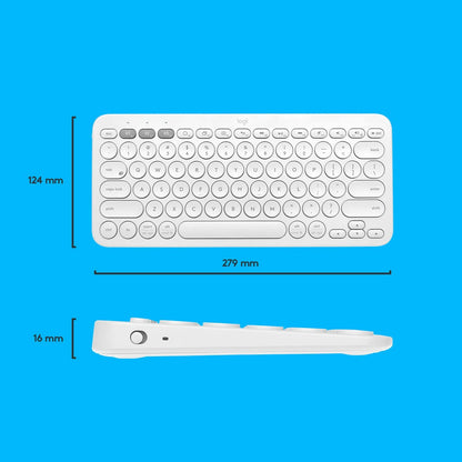 Logitech K380 Wireless Multi-Device Keyboard for Windows, Apple iOS, Apple TV android or Chrome, Bluetooth, Compact Space-Saving Design, PC/Mac/Laptop/Smartphone/Tablet - Off White Off White Keyboard