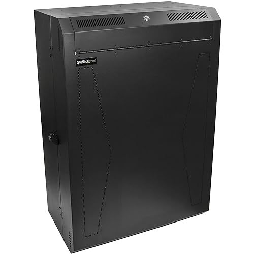 StarTech.com 8U 19 Vertical Wall Mount Server Rack Cabinet - Low Profile (15) - 30 Deep Locking Network Enclosure w/2U for Switch Patch Panel Router Mounting IT/Data Cabinet Assembled (RK830WALVS)