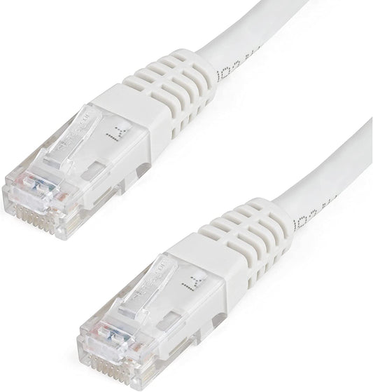 StarTech.com 25ft CAT6 Ethernet Cable - White CAT 6 Gigabit Ethernet Wire -650MHz 100W PoE++ RJ45 UTP Molded Category 6 Network/Patch Cord w/Strain Relief/Fluke Tested UL/TIA Certified (C6PATCH25WH) White 25 ft / 7.6 m 1 Pack