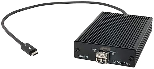 Sonnet Solo 10Gigabit Ethernet Adapter - Thunderbolt 4 - Marvell AQC100S - 1 Port(s) - Optical Fiber - Multi-mode - 10GBase-SR - SFP+ - Portable