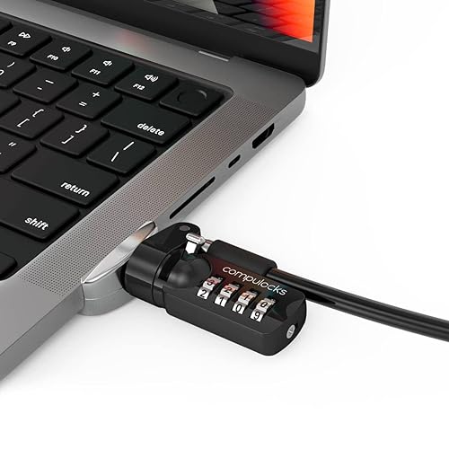 Compulocks Ledge Lock Adapter and Combination Cable Lock for MacBook Pro 14 M1 & M2
