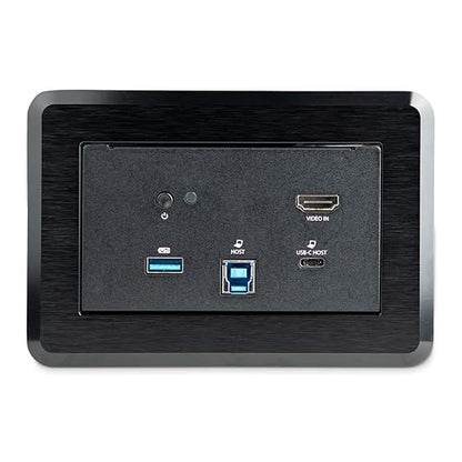 StarTech.com Conference Room Docking Station - Universal Laptop Dock - 4K HDMI, 60W Power Delivery, USB Hub, GbE, Audio - in-Table Connectivity Box for Huddle/Boardroom Collaboration Space, TAA