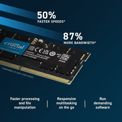 Crucial RAM 8GB DDR5 4800MHz CL40 Laptop Memory CT8G48C40S5 8GB 4800MHz