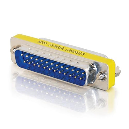 C2G 02776 DB25 M/M Mini Gender Changer/Coupler, Nickel