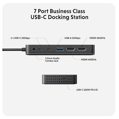 HyperDrive Next Dual 4K HDMI 7 Port USB-C Hub, Portable Travel Essentials and Connectivity Solution for Creators, Video Editors, Photographers, and More