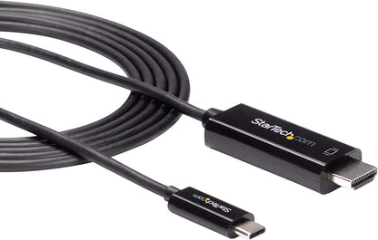 StarTech.com 6ft (2m) USB C to HDMI Cable - 4K 60Hz USB Type C to HDMI 2.0 Video Adapter Cable - Thunderbolt 3 Compatible - Laptop to HDMI Monitor/Display - DP 1.2 Alt Mode HBR2 - Black (CDP2HD2MBNL) 6 ft / 2 m Black