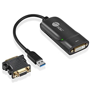 SIIG USB 3.0 to DVI Video Adapter with DVI to VGA Adapter | Quick and Easy Setup | 1080p or 2048x1152 Resolution | DisplayLink Manager Compatible, Support Windows 11, 10, Mac M1 &amp; M2 (JU-DV0112-S3)