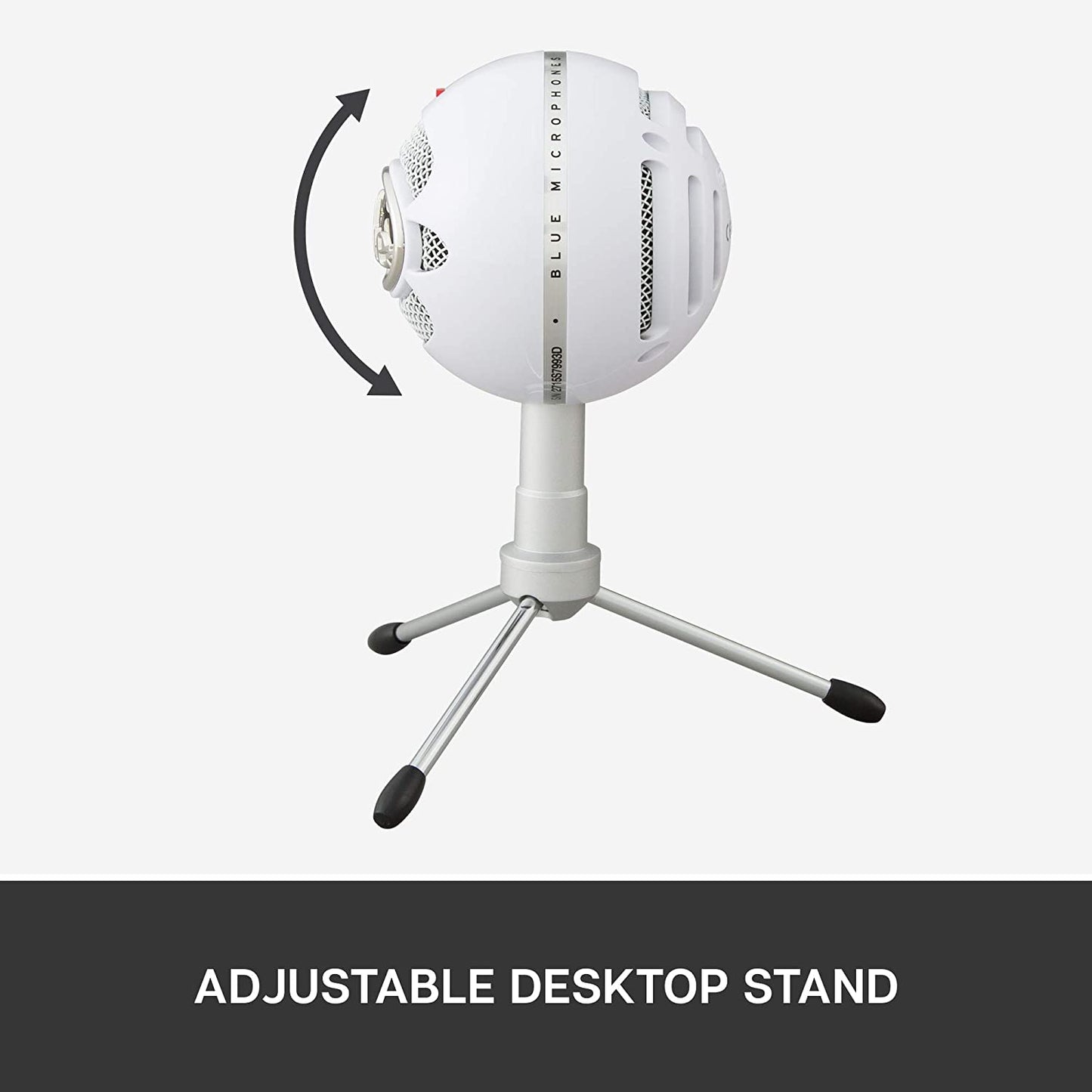 Blue microphones Blue Snowball iCE Plug 'n Play USB Microphone for Recording, Streaming, Podcasting, Gaming on PC and Mac, with Cardioid Condenser Capsule, Adjustable Desktop Stand and USB cable - White