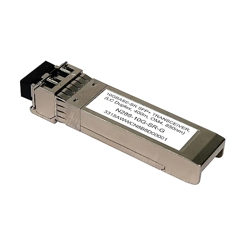 Eaton Tripp Lite Series 10GBase-SR SFP+ Transceiver Module, LC Duplex Multimode Fiber MMF, 10 Gbps, 850 nm, 1312 Feet / 400 Meter Length, 3-Year Warranty (N286-10G-SR-G)