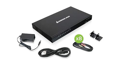 IOGEAR 8-Port USB HDMI KVM Switch – OSD – Cascade – w/Full USB KVM Cable Set (TAA) GCS1808HKITU