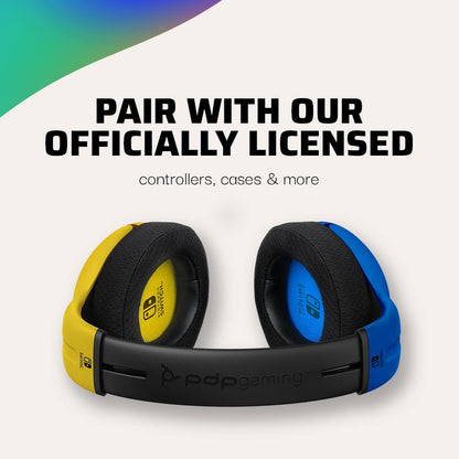 PDP Gaming LVL40 Stereo Headset with Mic for Nintendo Switch - PC, iPad, Mac, Laptop Compatible - Noise Cancelling Microphone, Lightweight, Soft Comfort On Ear Headphones, 3.5mm jack - Yellow &amp; Blue Yellow/Blue Headset