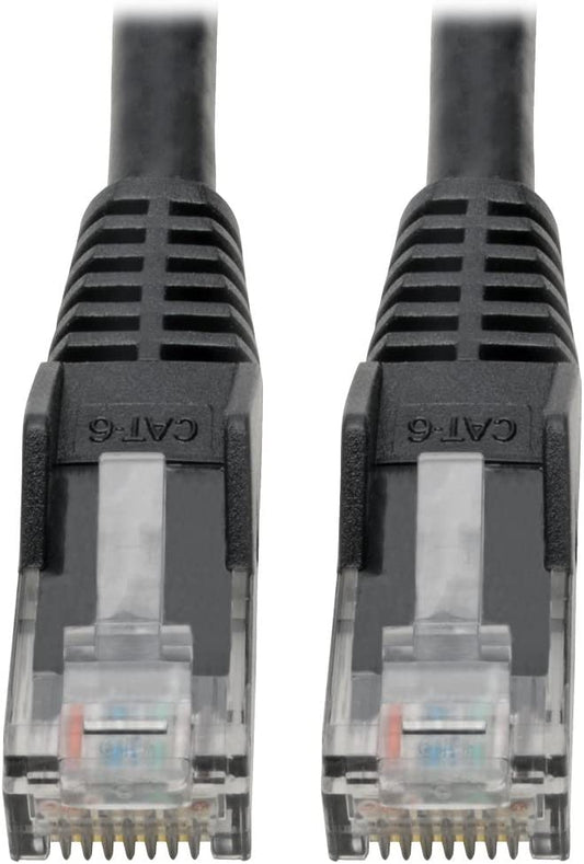 Tripp Lite Cat6 Gigabit Ethernet Snagless Molded Patch Cable, 24 AWG 550Mhz Premium UTP, Black GbE RJ45 M/M 6in 6" (N201-06N-BK)