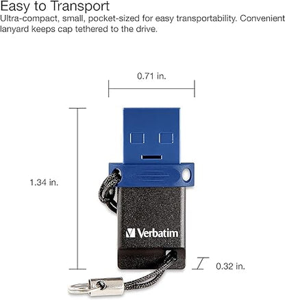 Verbatim Store  n  Go Dual 128GB USB 3.2 (Gen 1) (Type A + Type C) Flash Drive - 128 GB - USB 3.2 (Gen 1) Type A  USB 3.2 (Gen 1) Type C - Blue - Lifetime Warranty