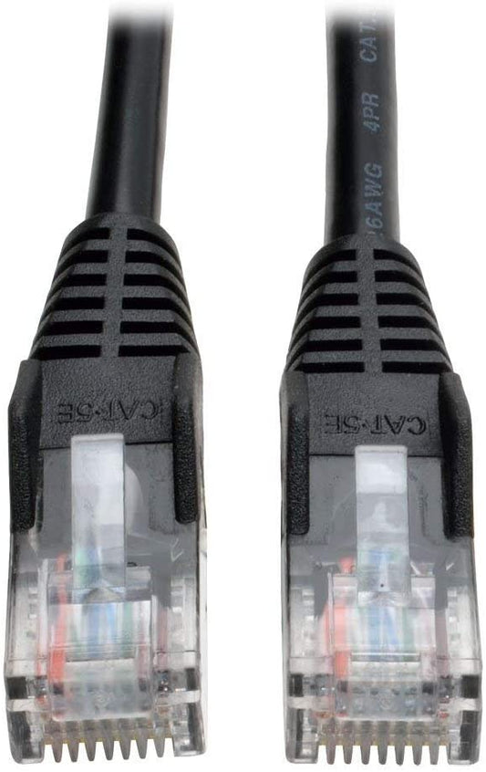 Tripp Lite Cat5e 350MHz Snagless Molded Patch Cable (RJ45 M/M) - Black, 3-ft.(N001-003-BK) 3 Feet Black