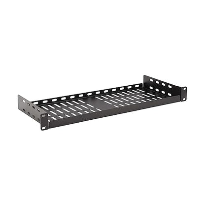 Tripp Lite 1U Fixed Server Rack Enclosure Shelf, Cantilever Extension, Steel, Airflow Vented Design, Mount Hardware Included, 7 inches Depth, 40lb / 18 kgs Capacity, 5-Year Warranty (SRSHELF2P1USHRT)