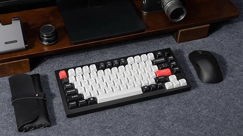 Keychron Q1 HE Hot-swappable RGB Wireless Mechanical Keyboard 2.4 GHz & Bluetooth Hall Effect Switches Aluminum Frame with Knob 75% Layout (84 Keys) for Windows Mac OS, Carbon Black (Q1H-M1) Hall Effect Switch Carbon Black