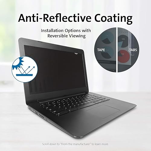 Kensington 16 inch Laptop Privacy Screen Laptop, 16:10 Laptop Screen Privacy Filter, Anti-Glare, Blue Ray Reduction, Compatible with HP/Dell/Acer/Asus/Samsung/Lenovo (K55803WW) Laptop 16" (16:10)