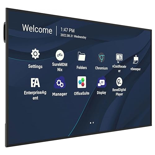 ViewSonic CDE6530 65 4K UHD Wireless Presentation Display 24/7 Commercial Display with Portrait Landscape, HDMI, USB, USB C, WiFi/BT Slot, RJ45 and RS232