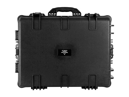 Monoprice Weatherproof Hard Case - 26 x 20 x 14 Inches, With Wheels and Customizable Foam, Shockproof, IP67, Ultraviolet And Impact Resistant Material, Black - Pure Outdoor Collection, 82.2 Liter Black 82.2 Liter Hard Case