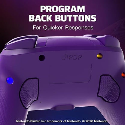 PDP Afterglow Wave Wireless Pro Controller for Nintendo Switch/OLED Model with Customizable LED Lighting (Purple) Wireless Purple