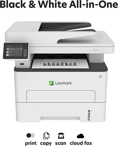 Lexmark MB2236i Multifunction Wireless Monochrome Laser Printer with A 2.8 Inch Color Touch Screen, Standard Two-Sided Printing, Cloud Fax Capability (18M0751)