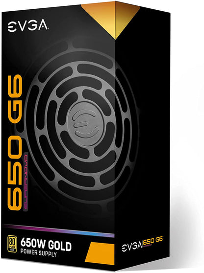 EVGA Supernova 650 G6, 80 Plus Gold 650W, Fully Modular, Eco Mode with FDB Fan, 10 Year Warranty, Includes Power ON Self Tester, Compact 140mm Size, Power Supply 220-G6-0650-X1 650W G6