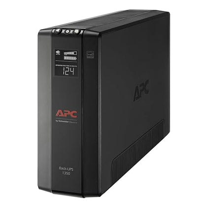APC UPS 1350VA UPS Battery Backup and Surge Protector, BX1350M Backup Battery Power Supply, AVR, Dataline Protection 1350VA Battery Backup