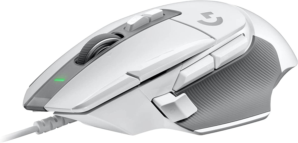 Logitech G502 X Wired Gaming Mouse - LIGHTFORCE hybrid optical-mechanical primary switches, HERO 25K gaming sensor, compatible with PC - macOS/Windows - White White Wired Non-RGB