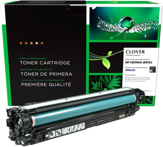 Clover imaging group Clover Remanufactured Toner Cartridge Replacement for HP CE340A (HP 651A) | Black Black 13,500