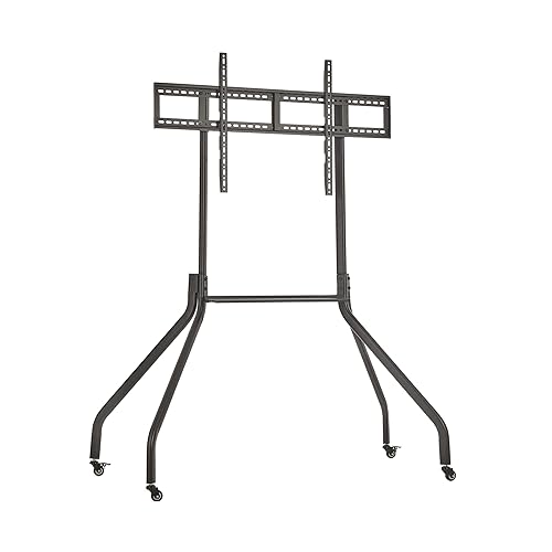 Tripp Lite Mobile Rolling TV Cart for 55" to 85" Television Displays, Wide Legs for Extra Stability, Locking Casters, Height Adjustable 71" to 81", Durable Metal Frame, 5-Year Warranty (DMC5585WL)