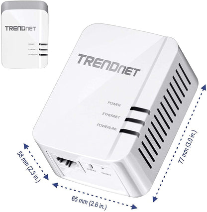 TRENDnet Powerline 1300 AV2 Adapter Kit, Includes 2 x TPL-422E Powerline Ethernet Adapters, IEEE 1905.1 &amp; IEEE 1901, Gigabit Port, Range Up To 300m (984 ft), Simple Installation, White, TPL-422E2K AV2 1300 Starter Kit
