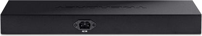 TRENDnet 16-Port Gigabit PoE+ Switch, 16 x Gigabit PoE+ Ports, 246W PoE Power Budget, 32 Gbps Switching Capacity, Desktop Switch, Ethernet Network Switch, Metal, Lifetime Protection, Black, TPE-TG160g