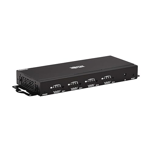 Tripp Lite HDMI Video Switch 4 Computers 4 Monitors, 4 Port 4K@60Hz Video Matrix Splitter with Remote Control, Single Push Button Switch, Headset Audio, TAA Compliant, (B119-4X4-4K)