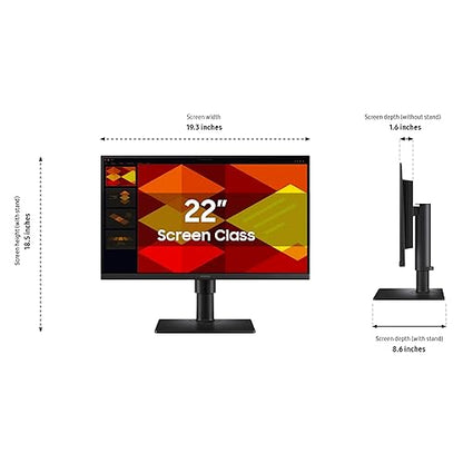 SAMSUNG Galaxy 22” (S40GD) Borderless Business Monitor with IPS Panel, 100Hz Refresh Rate, Eye Saver Mode, Ergonomic Design, Game Picture Mode, LS22D402GANXGO