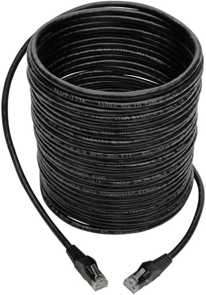 Tripp Lite Cat6 Gigabit Ethernet Snagless Molded Patch Cable 24 AWG 550MHz Premium UTP, Black, RJ45 M/M 35' (N201-035-BK) 35-ft. Black