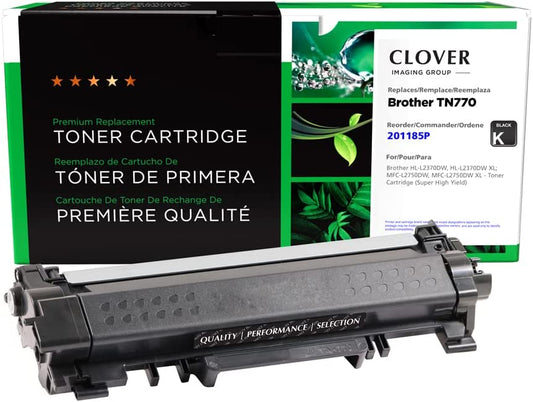 Clover imaging group Clover Remanufactured Toner Cartridge Replacement for Brother TN770 | Black | Super High Yield 4,500 Black