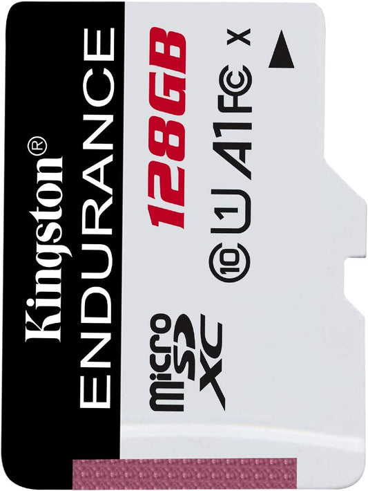 Kingston High Endurance 128GB MicroSD SDXC Flash Memory Card High Performance, 1080P, Full HD, Up to 95MB/S Read, (SDCE/128GB)