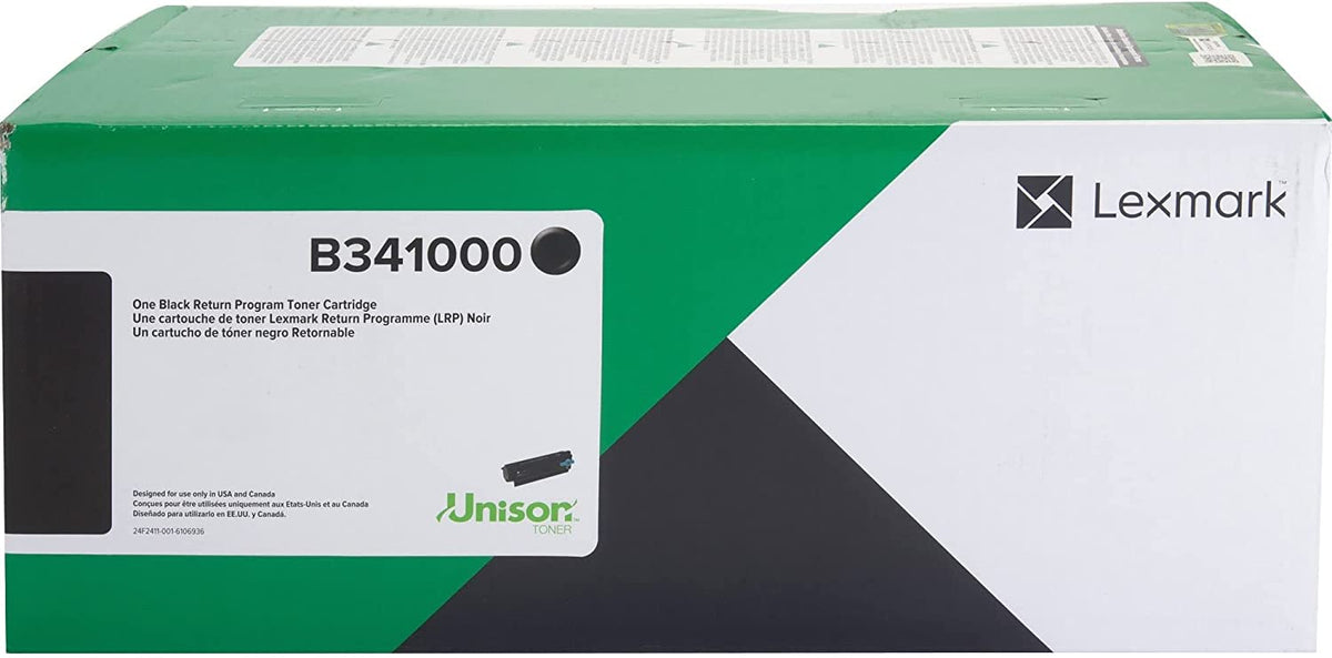 Lexmark, LEXB341000, Return Program Toner Cartridge, 1 Each