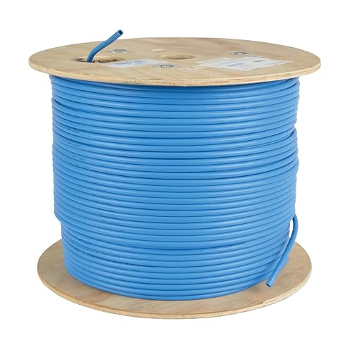 Tripp Lite Cat6a 10G Bulk Solid-Core Cable, CMR-Rated PVC, Blue, 1000' (N223-01K-BL)